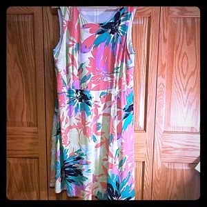 London Times graphic floral dress